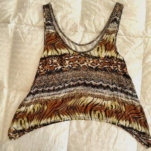 Animal Print Crop Tank Top
